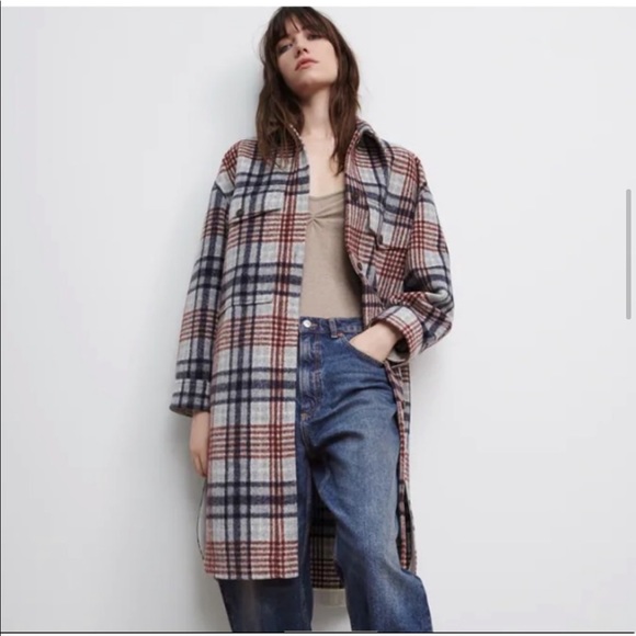 Zara long plaid overshirt - Picture 11 of 16